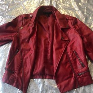 Red leather jacket